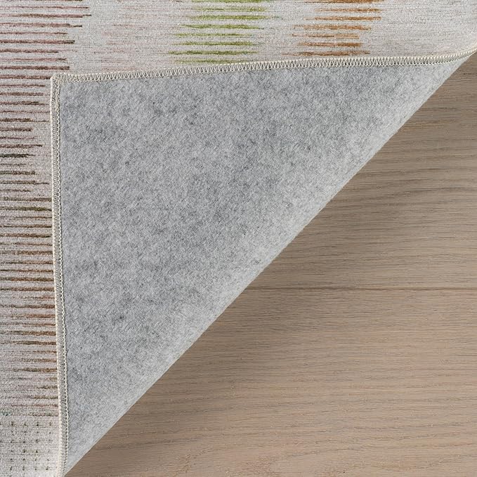 Dash & Albert Zarek Multi Machine Washable Rug, 4 X 6 Feet, Multicolored/White Chevron Pattern