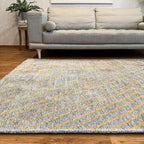 Alfa Rich 5x8 Geometric Gray Gold Washable Area Rugs for Living Room Bedroom Kitchen Cotton Rug