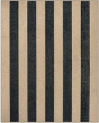 Lahome Striped Easy Jute Outdoor Rug, Washable Rugs 8x10 for Living Room Patio Indoor Outdoor Black Carpet, Farmhouse Neutral Non Slip Non Shedding Floor Carpet for Office Sunroom Dining Room