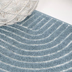 JONATHAN Y Hallie High-Low Curve Dark Blue/Cream 4x6 Indoor/Outdoor Area Rug, Minimalist Geometric, Pet Friendly, for Patio, Backyard, Living Room, Bedroom, Office, Hose-Washable (SCN100C-4)