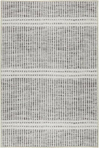 Dash & Albert Malta Blue Machine Washable Rug, 9.5 X 13.5 Feet, Grey Stripe Pattern