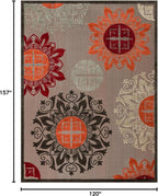 Unique Loom Outdoor Modern Collection Area Rug - Chicago (10' x 13' 1" Rectangle Brown/Orange)