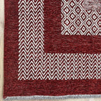 Alfa Rich 7x10 Red Burgundy Washable Area Rugs for Living Room Bedroom Kitchen Dining Cotton Rug