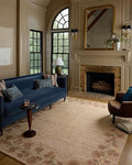Loloi Chris Loves Julia Rue Collection RUE-05 Natural/Multi 3'-6" x 5'-6" Accent Rug Jute Neutral Floral Living Room Bedroom Rug