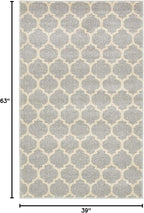 Rugs.com Lattice Collection Rug – 3' x 5' Light Gray Medium Rug Perfect for Entryways, Kitchens, Breakfast Nooks, Accent Pieces