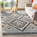 YHSF South West Native American Rug Ritz – Native Tribal American Indian Inspired Rug - Living Room, Bedroom, Hallway, Entryway & High-Traffic Area Rugs - Washable - Soft - Light Grey, 5 Feet x 7 Feet