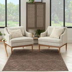 Nourison Home Versatile Brown 4' x 6' Area Rug - Easy Clean, Non Shedding, Bed Room, Living Room, Dining Room, Kitchen (4' x 6')