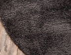 Unique Loom Solo Collection Area Rug - Calabasas (6' 1" Round, Charcoal/ Black)