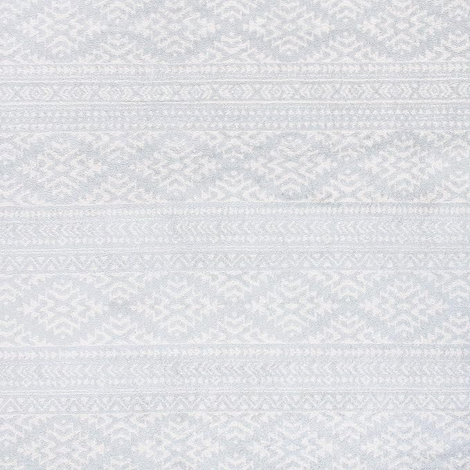 SAFAVIEH Tulum Collection Area Rug - 6'7" Square, Light Grey & Ivory, Moroccan Boho Tribal Design, Non-Shedding & Easy to Clean, Ideal for Living Room, Bedroom, Dining Space (TUL272F)