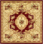 Unique Loom Versailles Collection Area Rug - Henry (6' 1" Square Red/Brown)