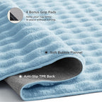 Bedsure 8x10 Fluffy Area Rugs for Living Room, Machine Washable Rugs, Non-Slip Backing, Non-Shedding, Pet Friendly Throw Rug for Bedroom Dining Room, Rug for Kids Room, Celestial Blue