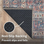 Bloom Rugs Washable Non-Slip 2' x 3' Rug - Multicolor Traditional Medallion Area Rug for Living Room, Bedroom, Dining Room, and Kitchen - Exact Size: 2' x 3'