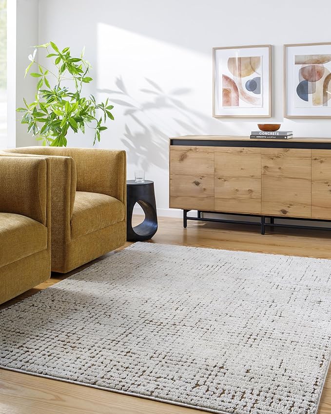 Livabliss x Our PNW Home Cascade Minimalist Area Rug, 9'2" x 12', Brown