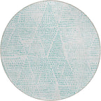 Addison Rugs Chantille ACN591 Aqua 8' x 8' Indoor Outdoor Round Rug, Easy Clean, Machine Washable, Non Shedding, Bedroom, Living Room, Dining Room, Kitchen, Patio Rug