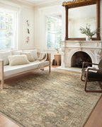 Loloi Margot Collection MAT-04 Antique/Sage 2'-6" x 7'-6" Runner Rug feat. CloudPile, No-Shed Easy Clean Large Patterned Area Rug for Living Room, Bedroom, Dining Area