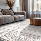 Rugshop Geometric Boho Area Rug – Gray Tribal Pattern, Perfect for Living Room, Dining Room, Bedroom, 5' x 7'