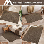 COSY HOMEER Door Mat 24”x36”,Absorbent Dirt Trapper Entryway Rugs,Non-Slip Welcome Mat,Washable Entry Rugs,Low Pile Doormat for Front Back Door,Wet Shoes & Paws,Brown