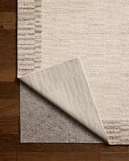 Loloi Chris Loves Julia Calvin Collection CLV-04 Ivory/Pebble 9'-6" x 12'-6" Area Rug Checkered Neutral Soft Living Room Bedroom Carpet