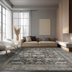 Area Rug Non Slip Machine Washable Ultra Soft Living Room/Bedroom/Kitchen/Outdoor/Classroom Silver, 8'×10'