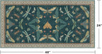 Emerald Green Entry Rugs for Inside House - 2x4 Kitchen Rugs Non Slip for Bathroom, Powder Room, Vintage Unique Colorful Décor, Washable Stain & Fade Resistant