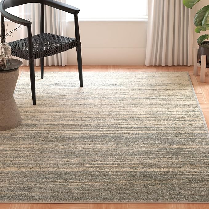 SAFAVIEH Adirondack Collection Area Rug - 3' Square, Slate & Cream, Modern Ombre Design, Non Shedding & Easy to Clean, Ideal for Living Room, Bedroom, Office, Dining Space (ADR113T)