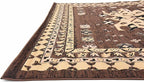Unique Loom Taftan Collection Border Geometric Tribal Inspired Design Area Rug (8' 0 x 8' 0 Square, Brown/ Tan)