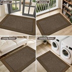 BEQHAUSE Indoor Door Mat 32" x 48", Dirt Trapper Door Mats Non-Slip Entryway Rugs Washable, Resist Dirt Absorbent Welcome Mat, Low Profile Floor Mats for Front Back Door and Entryway, Brown