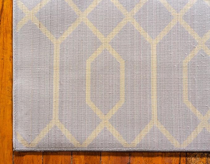 Unique Loom Marilyn Monroe Glam Collection Area Rug - Trellis (2' x 6' 1' Runner, Gray Gold/ Gold)