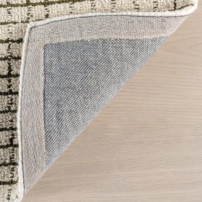 Rugs USA Melrose Green/Ivory, 3' x 5', Handmade, Wool & Cotton, Soft and Cozy, High Traffic, Stain Resistant, Easy Clean, Durable Area Rug for Bedroom, Living Room, Dining Space, Den, Entryway