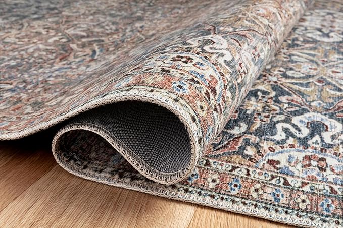 Loloi Chris Loves Julia Jules Collection JUL-06 Denim/Spice 2'-6'' x 12'-0'', .13" Pile Height, Runner Rug