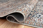 Loloi Chris Loves Julia Jules Collection JUL-06 Denim/Spice 2'-6'' x 9'-6'', .13" Pile Height, Runner Rug