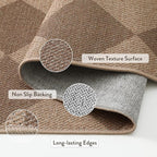 Lahome Checkered Easy Jute Indoor Outdoor Rug, 5x7 Area Rugs for Living Room Nature Large Dining Room Carpet, Washable Non Slip Indoor Outdoor Carpet for Home Office Bedroom Backyard Patio