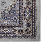 Home Dynamix Premium Sakarya Traditional Medallion Border Area Rug, Silver, 21"x35" Rectangle