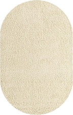 Unique Loom Solid Shag Collection Area Rug (7' 10" x 10' Oval, Pure Ivory)
