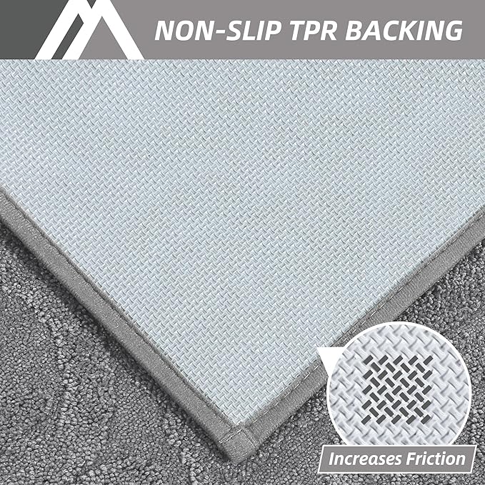COSY HOMEER Door Mat 32”x48”,Absorbent Dirt Trapper Entryway Rugs,Non-Slip Welcome Mat,Washable Entry Rugs,Low Pile Doormat for Front Back Door,Wet Shoes & Paws,Grey