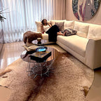 Genuine Cowhide Rug - Natural Leather Hide Rugs for Living Room & Area Rug for Bedroom - Real Cowhides Rug for Rustic Home Decor - Brown Speckled Cowhide Rugs Collection