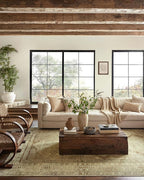 Loloi Magnolia Home by Joanna Gaines Sinclair Collection SIN-02 Khaki/Tobacco 2'-3" x 11'-6", .25" Pile Height, Machine Washable, Runner Rug