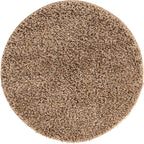 Unique Loom Solid Shag Collection Area Rug (3' 3" Round, Taupe)