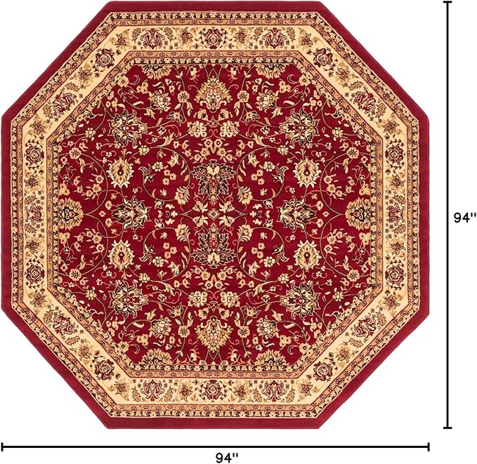 Unique Loom Sialk Hill Collection Area Rug - Washington (7' 11" Octagon Burgundy/Cream)