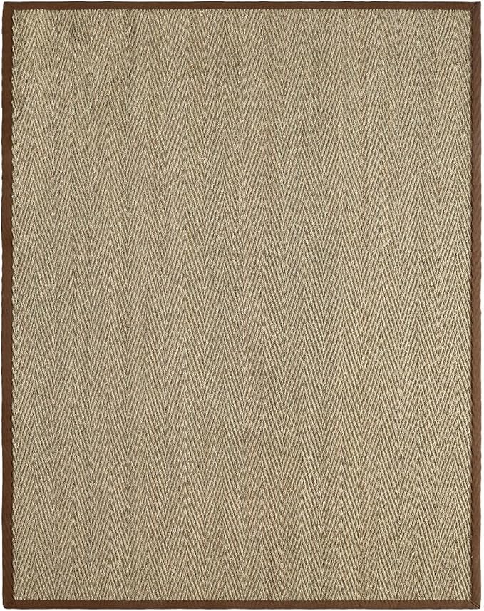DEXI Area Rug Natural Fiber 8x10, Braided Woven Seagrass Rugs No Shed, Large Soft Neutral Rustic Carpet Mat for Indoor Entryway Outdoor Patio Dining Living Room Bedroom Farmhouse, Natural