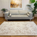 Alfa Rich 7x10 Beige Off White Washable Area Rugs for Living Room Bedroom Kitchen Dining Cotton Rug