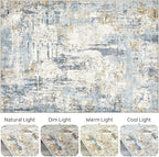 10x13 Area Rug Living Room: Washable Large Abstract Modern Soft Rugs Stain Resistant Indoor Floor Non Slip Accent Carpet for Bedroom Nursery Playroom Office Dining Room Dorm Home House- Light Blue