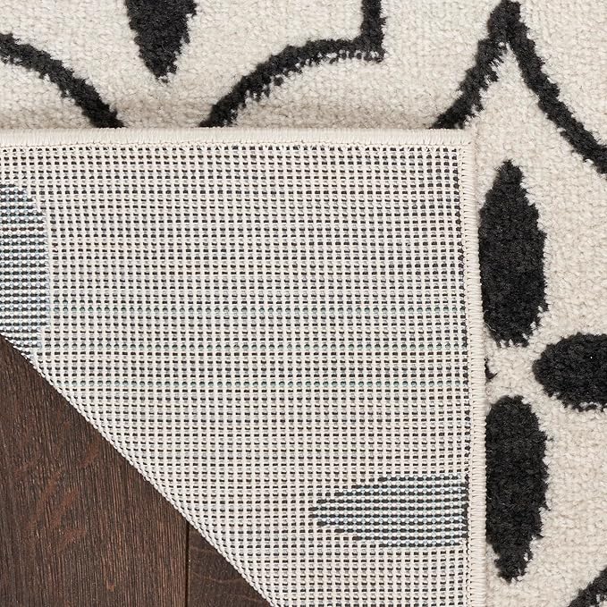 Nourison Home Nourison Essentials Ivory Black 4' x 6' Area Rug - Easy Clean, Non Shedding, Bed Room, Living Room, Dining Room, Kitchen (4' x 6')