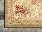 Rugs.com Chateau Collection Rug – 6 Ft Runner Green Medium Rug Perfect for Hallways, Entryways