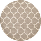 Rugs.com Lattice Collection Rug – 6 Ft Round Light Brown Medium Rug Perfect for Kitchens, Dining Rooms
