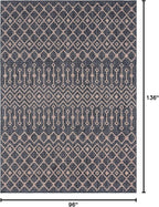 Unique Loom Outdoor Trellis Collection Area Rug - Tribal Trellis (8' x 11' 4" Rectangle, Charcoal Gray/ Natural)