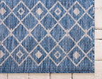 Unique Loom Outdoor Trellis Collection Area Rug - Tribal Trellis (6' 1" x 9' Rectangle, Blue/ Ivory)