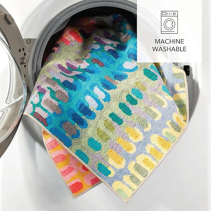 Dash and Albert Paint Chip Machine Washable Area Rug - 5' x 8' Multicolor - Geometric Accent Rug - Anti-Slip Backing, Lightweight, Machine Washable, High Traffic Areas Kitchen, Mudroom, Laundry Room
