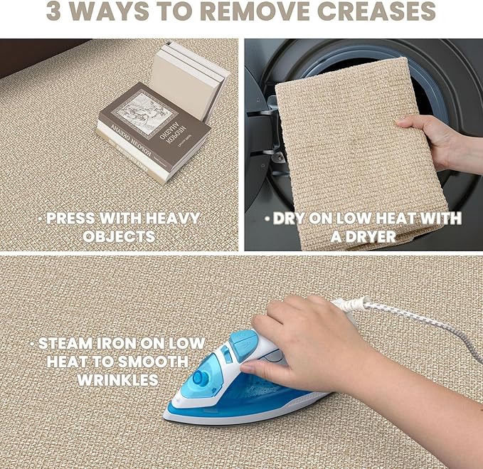 EARTHALL Washable Runner Rug 2x6 Ft Non Slip Runners for Hallways Cotton Rubber Backed Kitchen Runner Braided Indoor Floor Carpet Runners for Entryway, Hallway, Kitchen, Bedroom, Send/Beige