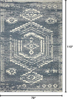 Loloi Magnolia Home by Joanna Gaines Gigi Collection GIG-03 Denim/Ivory 6'-7" x 9'-2" Area Rug